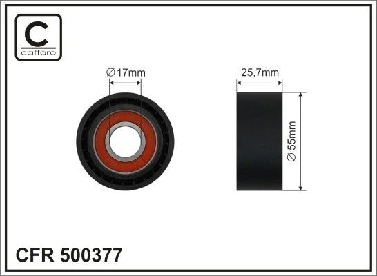 Tensioner Pulley, V-ribbed belt CAFFARO 500377