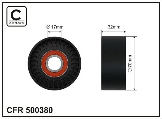 Tensioner Pulley, V-ribbed belt CAFFARO 500380