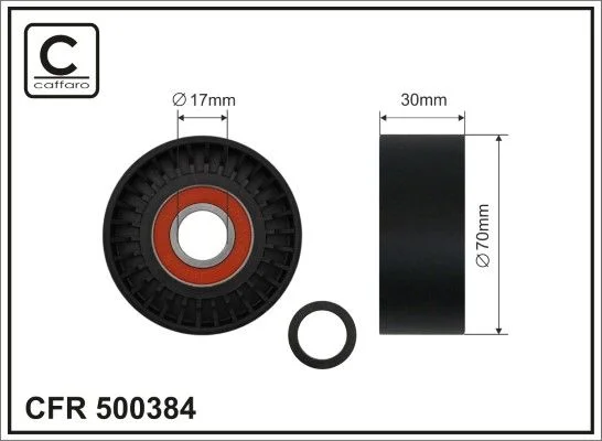 Tensioner Pulley, V-ribbed belt CAFFARO 500384
