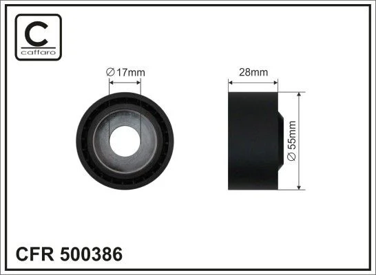 Deflection/Guide Pulley, V-ribbed belt CAFFARO 500386