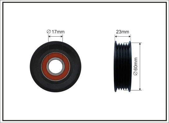 Tensioner Pulley, V-ribbed belt CAFFARO 500390