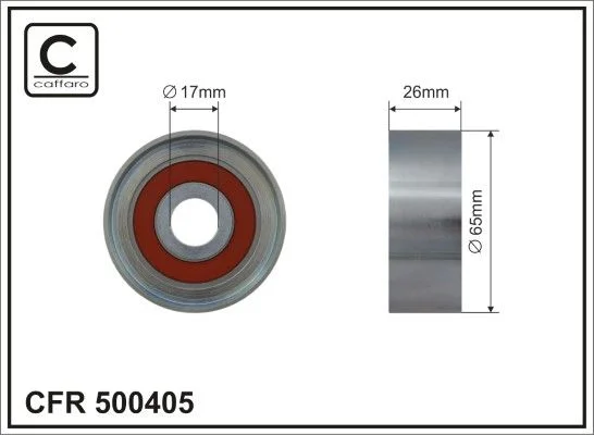 Tensioner Pulley, V-ribbed belt CAFFARO 500405