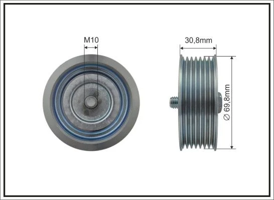 Deflection/Guide Pulley, V-ribbed belt CAFFARO 500429