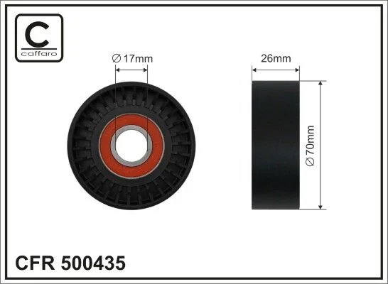 Tensioner Pulley, V-ribbed belt CAFFARO 500435