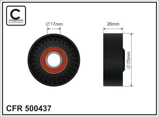 Tensioner Pulley, V-ribbed belt CAFFARO 500437