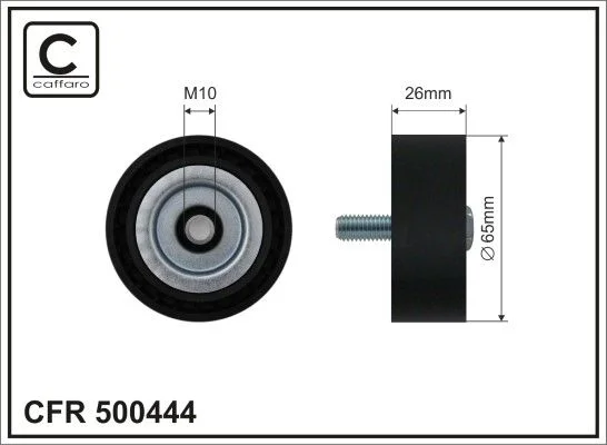 Deflection/Guide Pulley, V-ribbed belt CAFFARO 500444