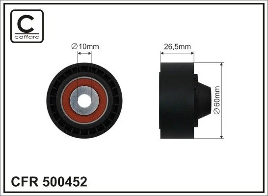 Deflection/Guide Pulley, V-ribbed belt CAFFARO 500452