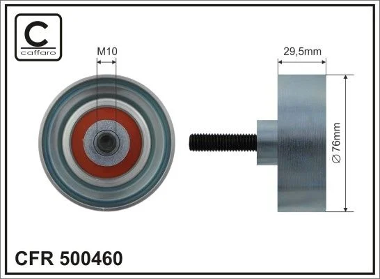 Deflection/Guide Pulley, V-ribbed belt CAFFARO 500460