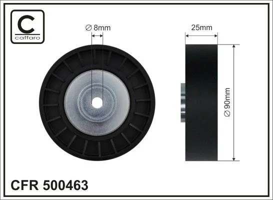 Deflection/Guide Pulley, V-ribbed belt CAFFARO 500463