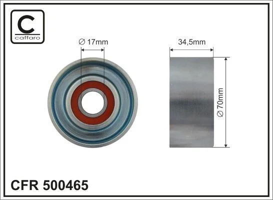 Tensioner Pulley, V-ribbed belt CAFFARO 500465