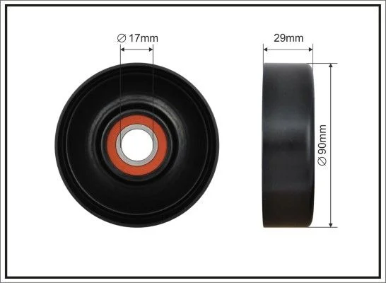 Tensioner Pulley, V-ribbed belt CAFFARO 500500