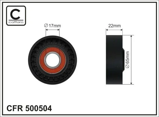Tensioner Pulley, V-ribbed belt CAFFARO 500504