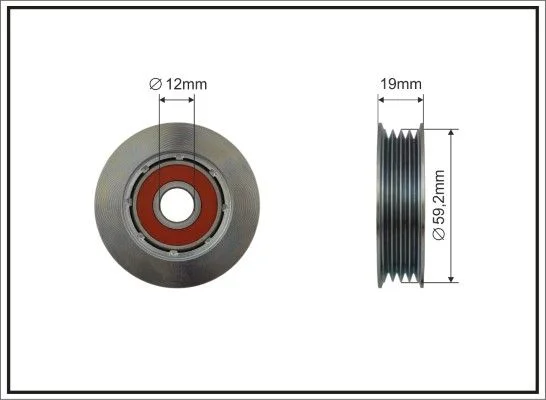 Tensioner Pulley, V-ribbed belt CAFFARO 500506