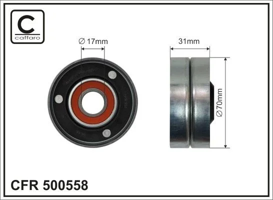 Tensioner Pulley, V-ribbed belt CAFFARO 500558