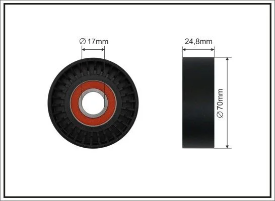 Tensioner Pulley, V-ribbed belt CAFFARO 500680