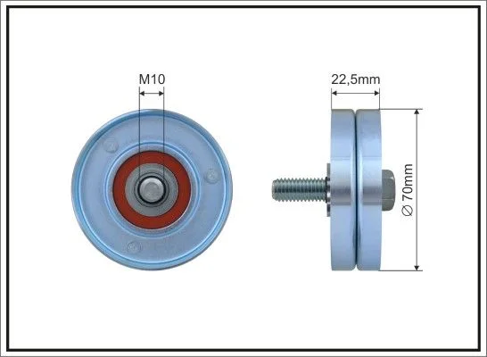 Deflection/Guide Pulley, V-ribbed belt CAFFARO 67-90