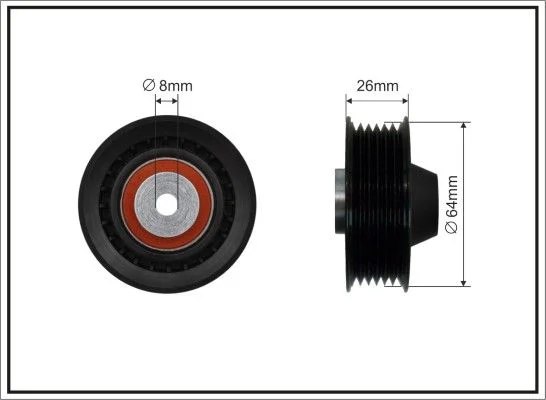 Deflection/Guide Pulley, V-ribbed belt CAFFARO 80-12