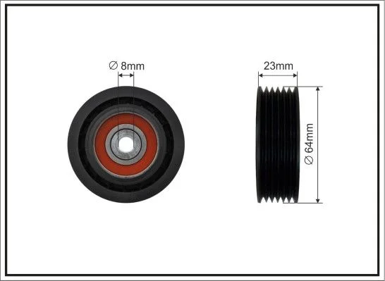 Deflection/Guide Pulley, V-ribbed belt CAFFARO 80-29