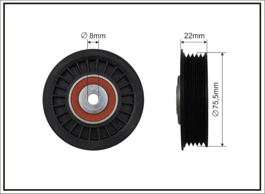 Tensioner Pulley, V-ribbed belt CAFFARO 82-22