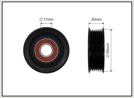 Tensioner Pulley, V-ribbed belt CAFFARO 84-92