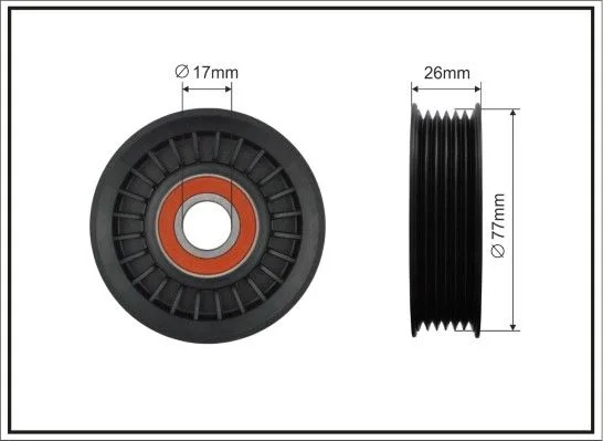 Tensioner Pulley, V-ribbed belt CAFFARO 86-00