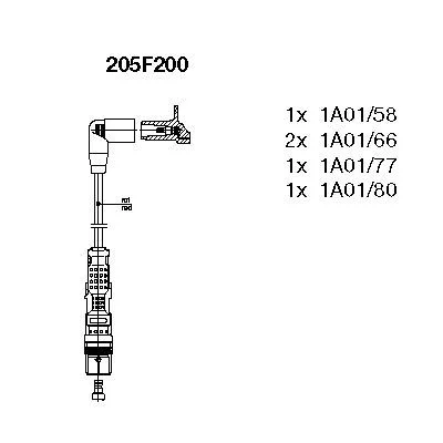Uždegimo laido komplektas BREMI 205F200