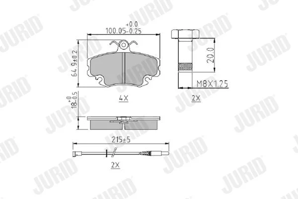 Brake Pad Set, disc brake JURID 571526J