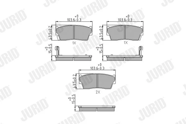 Brake Pad Set, disc brake JURID 572166J