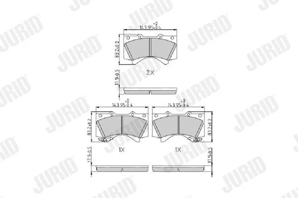 Sada brzdových platničiek, kotúčová brzda JURID 572599J