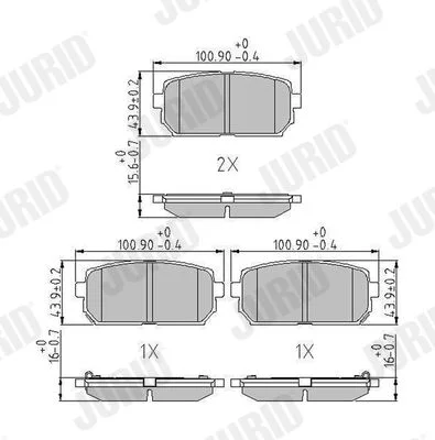 Brake Pad Set, disc brake JURID 572613J