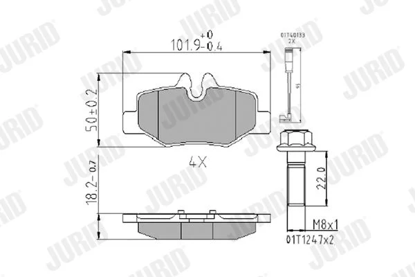 Brake Pad Set, disc brake JURID 573222J