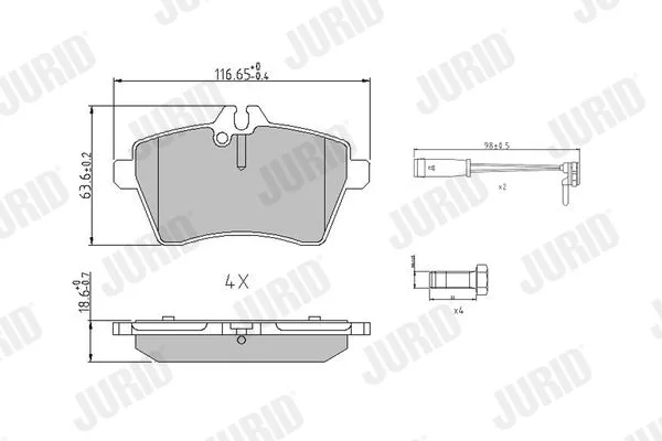Brake Pad Set, disc brake JURID 573265J