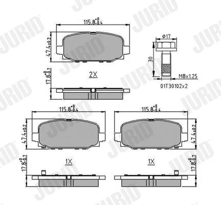 Brake Pad Set, disc brake JURID 573824J