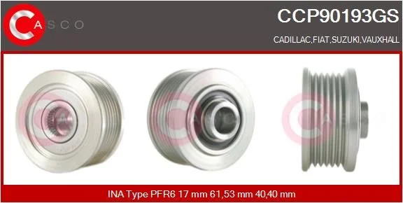 Belt Pulley, alternator casco CCP90193GS