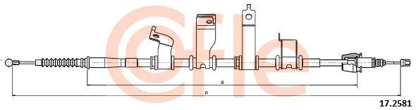 Cable Pull, parking brake COFLE 92.17.2581