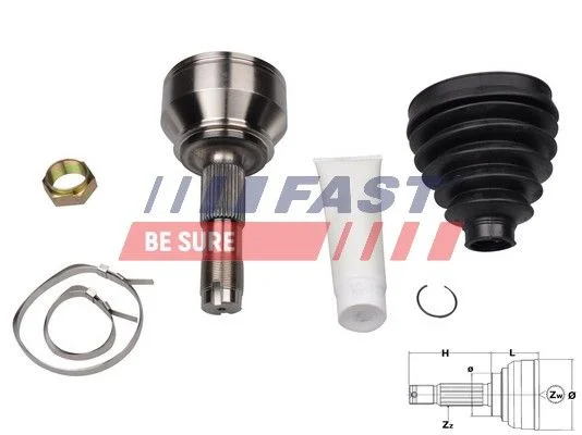Sada kĺbov, hnací hriadeľ FAST FT25079K