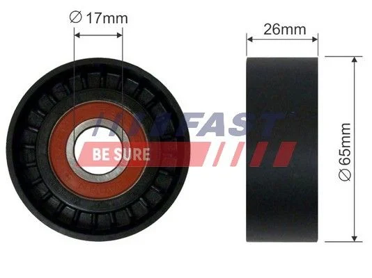 Tensioner Pulley, V-ribbed belt FAST FT44539