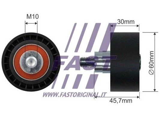 Tensioner Pulley, V-ribbed belt FAST FT44566