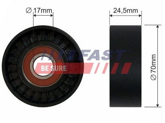 Tensioner Pulley, V-ribbed belt FAST FT44570