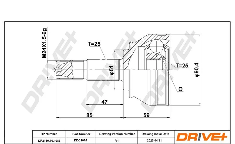 Jungčių komplektas, kardaninis velenas Dr!ve+ DP2110.10.1086