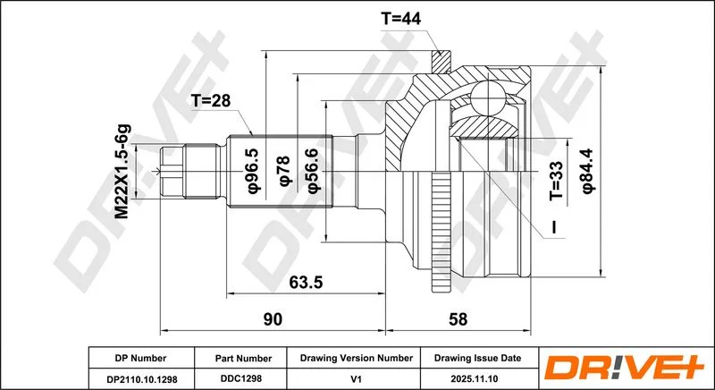 Joint Kit, drive shaft Dr!ve+ DP2110.10.1298