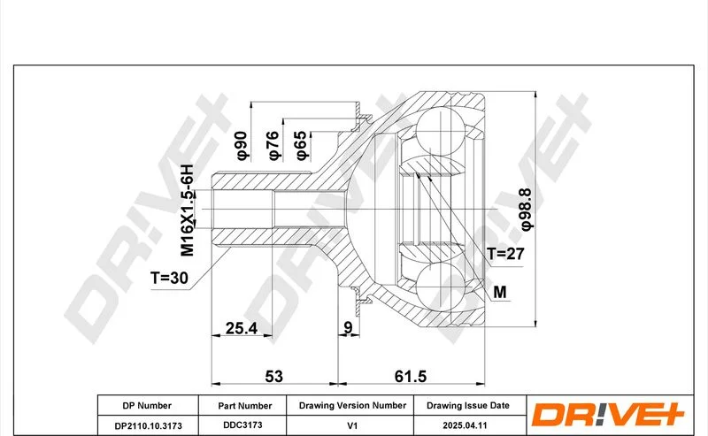 Jungčių komplektas, kardaninis velenas Dr!ve+ DP2110.10.3173