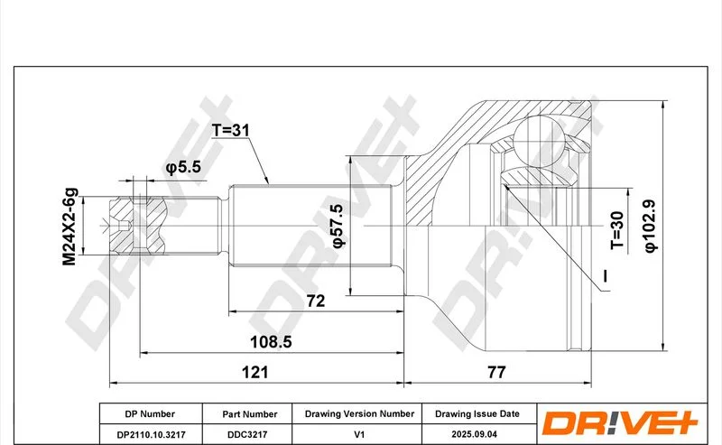 Jungčių komplektas, kardaninis velenas Dr!ve+ DP2110.10.3217
