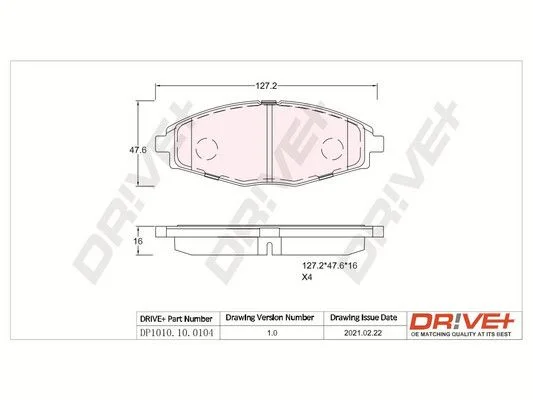 Sada brzdových platničiek, kotúčová brzda Dr!ve+ DP1010.10.0104