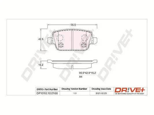 Brake Pad Set, disc brake Dr!ve+ DP1010.10.0168