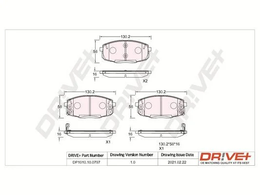 Sada brzdových platničiek, kotúčová brzda Dr!ve+ DP1010.10.0797