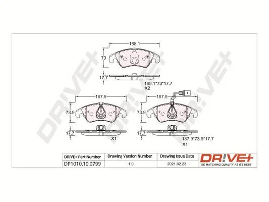 Sada brzdových platničiek, kotúčová brzda Dr!ve+ DP1010.10.0799