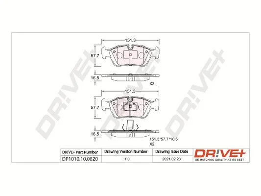 Sada brzdových platničiek, kotúčová brzda Dr!ve+ DP1010.10.0820