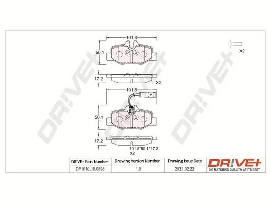 Sada brzdových platničiek, kotúčová brzda Dr!ve+ DP1010.10.0898