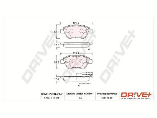 Brake Pad Set, disc brake Dr!ve+ DP1010.10.1071